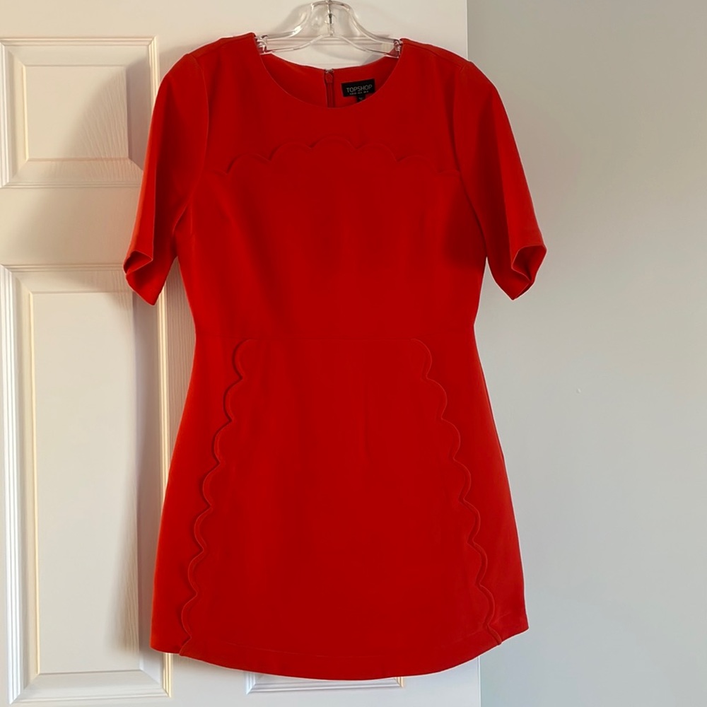 Topshop scallop mini dress